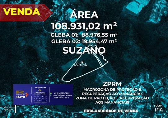 Área de 112.975,00 m² em Zona de Preservação Ambiental