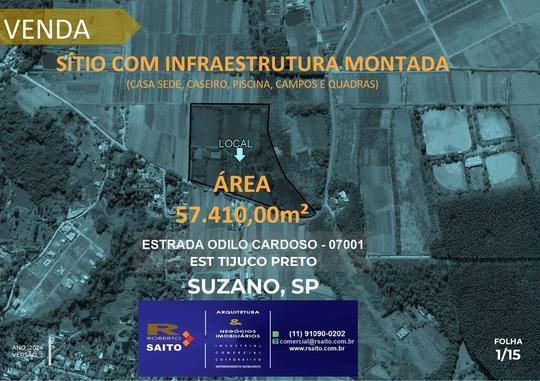 Sítio com infraestrutura em área de 57.410,00 m²