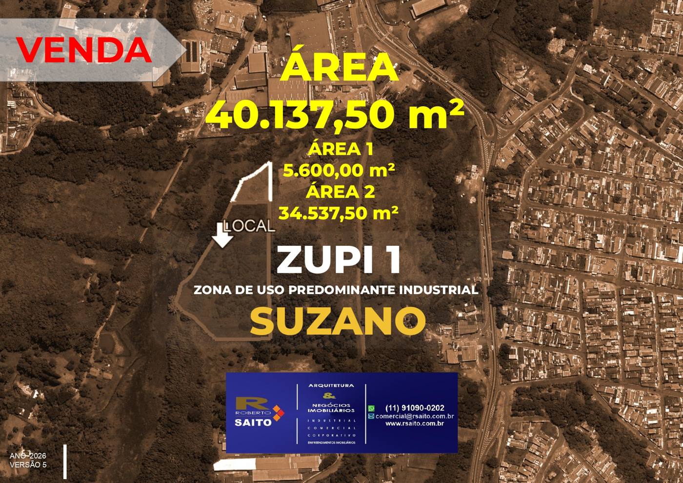 Área de 40.137,50 m² em ZUP-1, próxima à rodovia