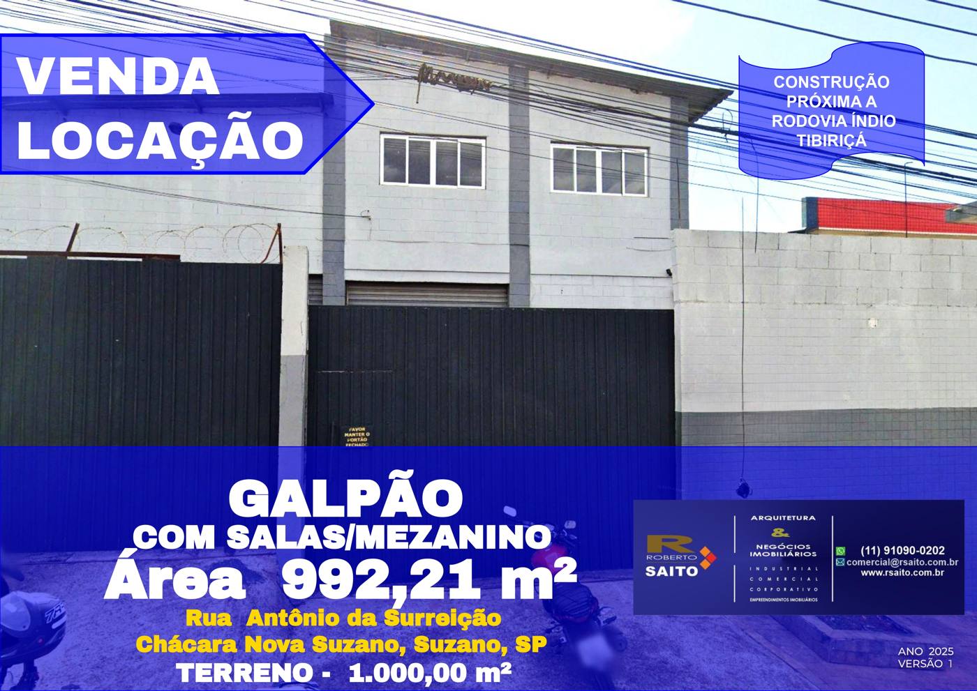 Apresentação — Galpão de 992,21 m² com salas e mezanino — imagem 1