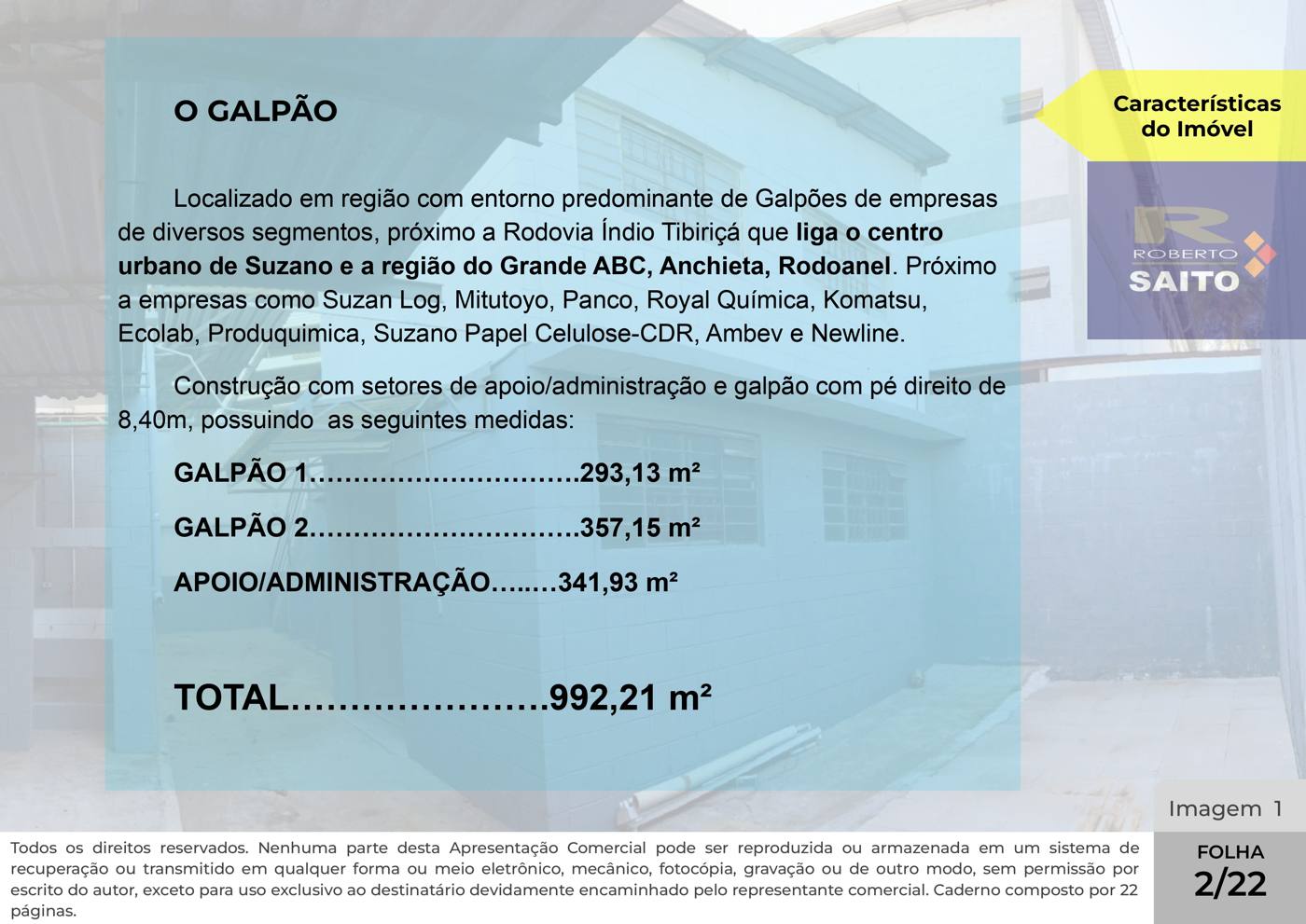Apresentação — Galpão de 992,21 m² com salas e mezanino — imagem 2